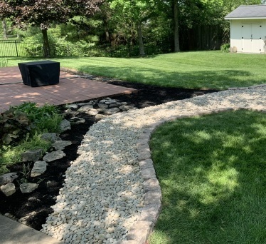 Mulch and gravel edging